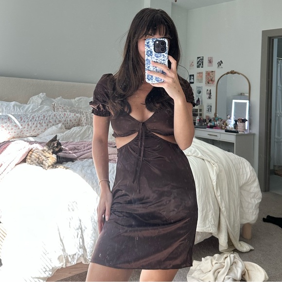 Divided Dresses & Skirts - H&M divided Chic chocolate Brown Cut-Out mini Dress